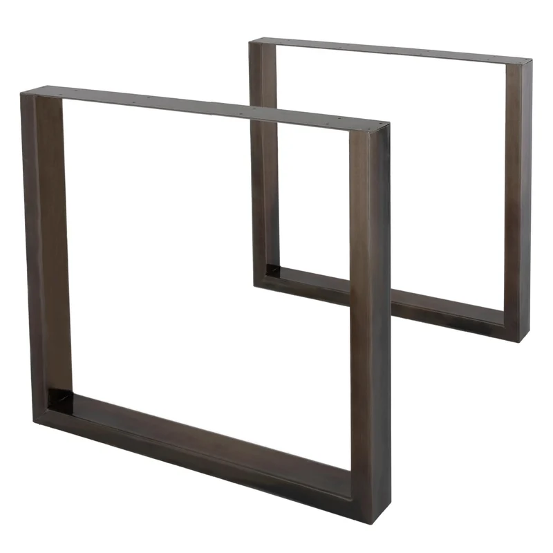 B-Ware Tischbeine Tischgestell 2er Set U-Design 90x72 cm Dunkelgrau aus Stahl