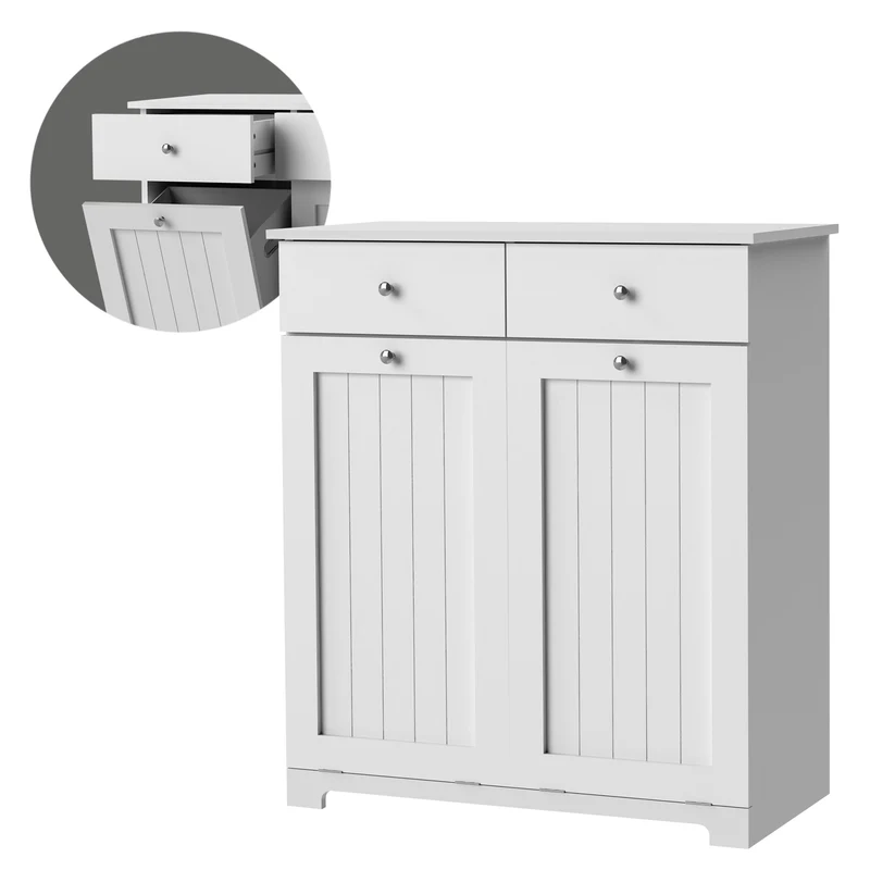 B-Ware Wäscheschrank 75x37x90 cm Weiß ML-Design
