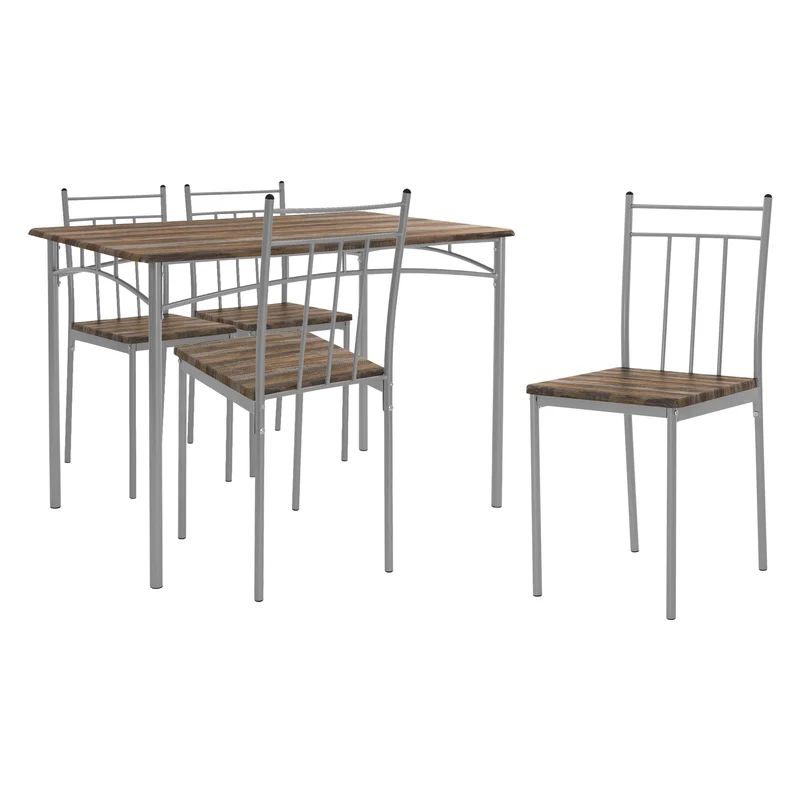 ML-Design | Essgruppe für 4 Personen 5-teilig mit Esstisch und 4 Stühlen aus Holz, Stahl, Esszimmergarnitur Sitzgruppe Küchentisch Set