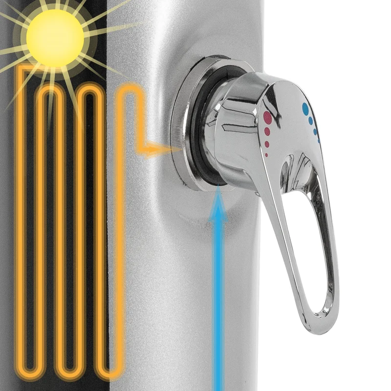 Solardusche 35L mit Fußdusche und Regenduschkopf 217,5 cm Silber/Schwarz ML-Design