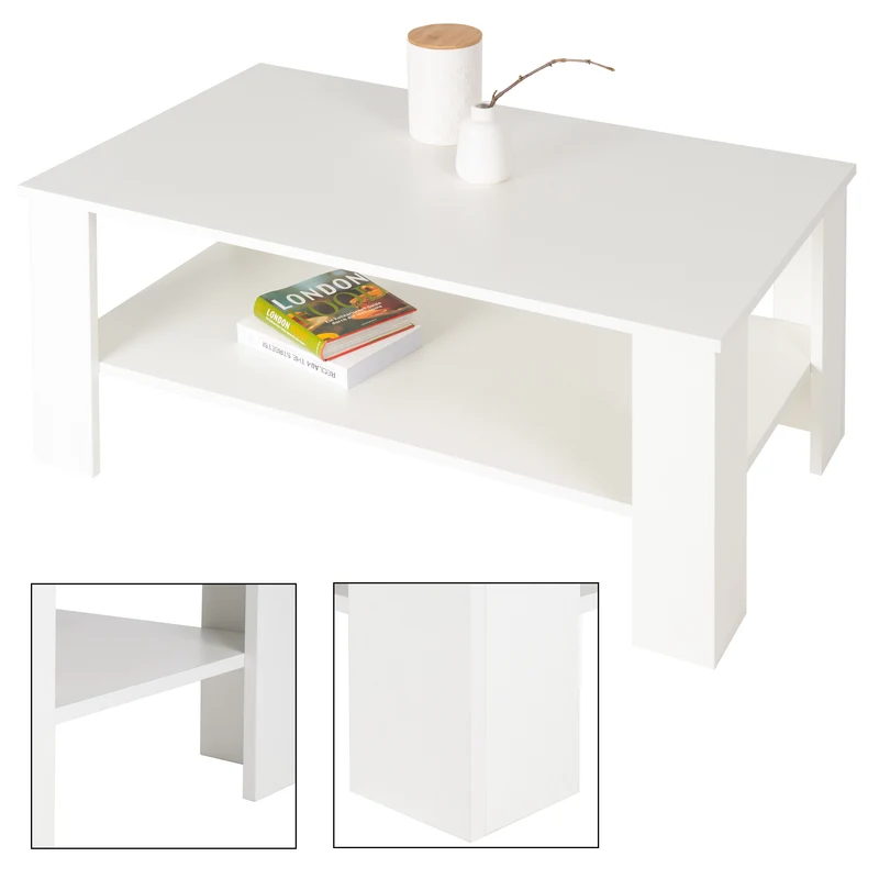 Couchtisch 100x57x43 cm Weiß ML-Design