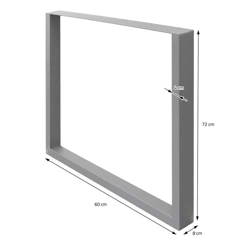 B-Ware Tischbeine 2er Set 60x72 cm Grau aus Metall