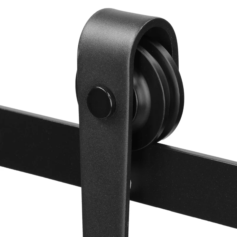 B-Ware Schiebetürbeschlag 244 cm Schwarz aus Kohlenstoffstahl