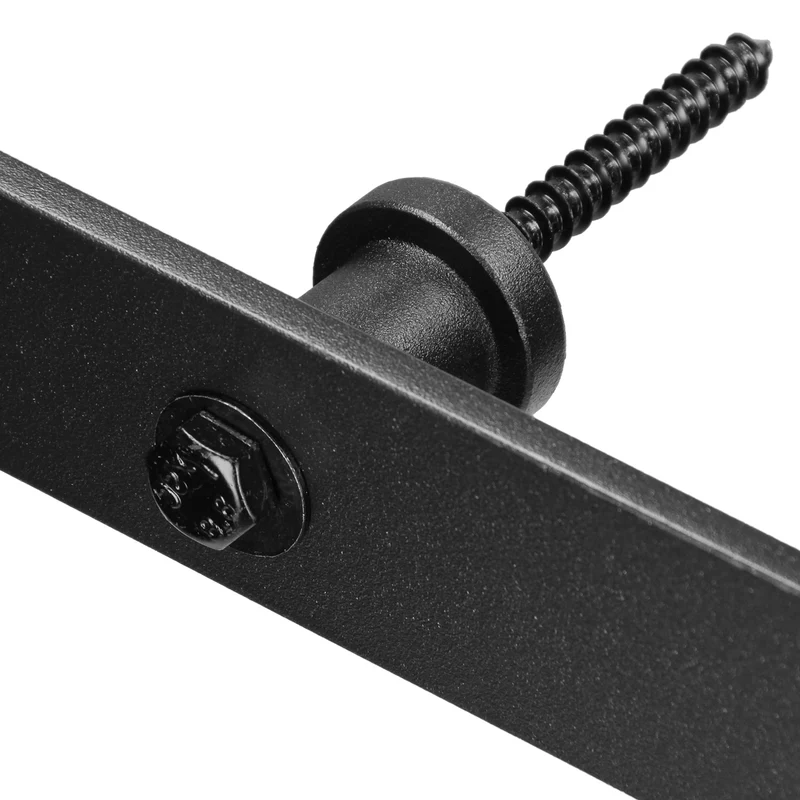 B-Ware Schiebetürbeschlag 244 cm Schwarz aus Kohlenstoffstahl