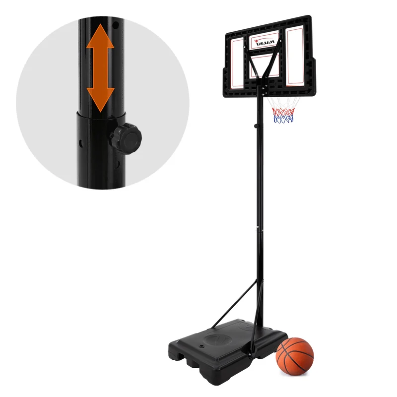 Basketballkorb Set mit Ständer Rot aus Stahl Hauki