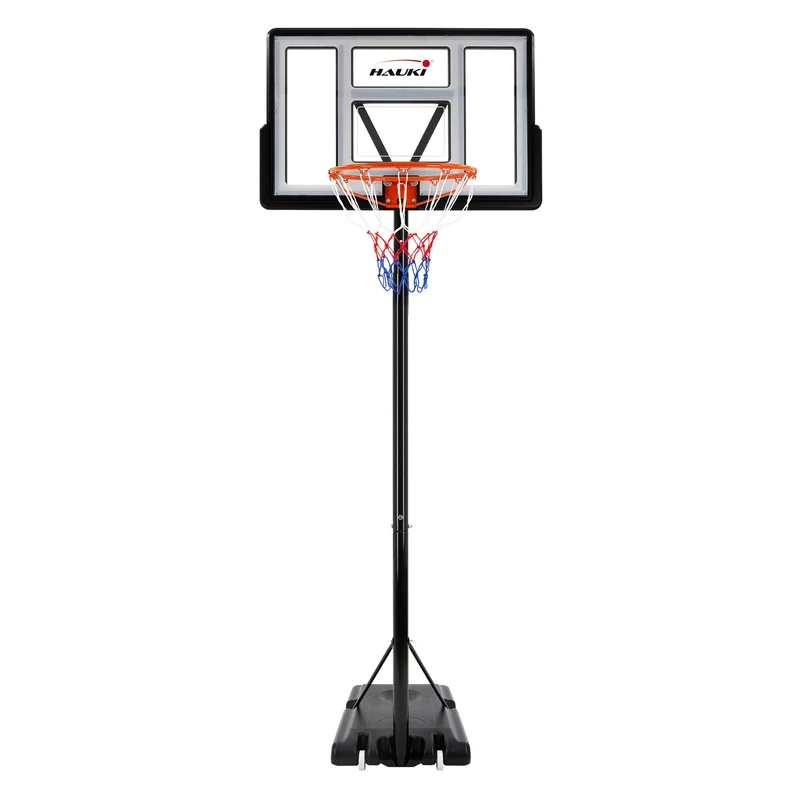Basketballkorb Set mit Ständer Weiß aus Stahl Hauki