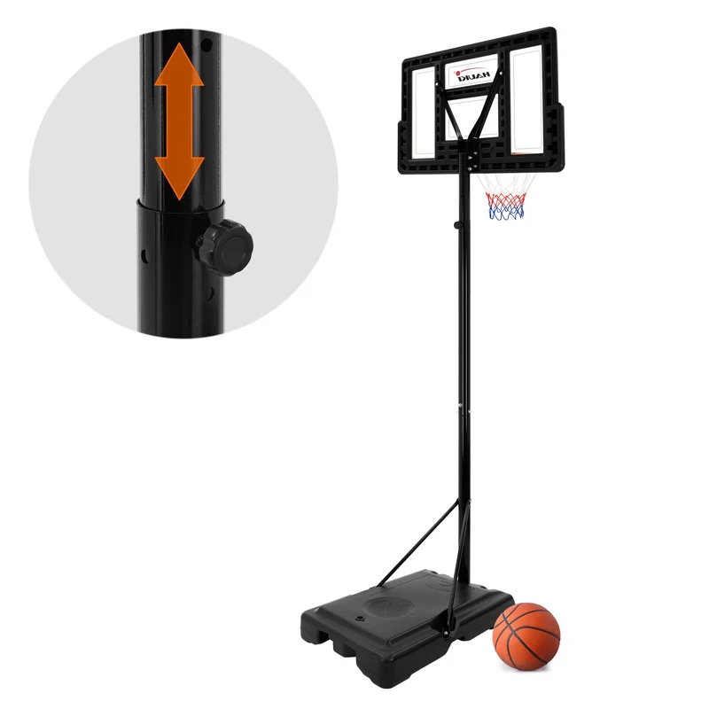 Basketballkorb Set mit Ständer Weiß aus Stahl Hauki