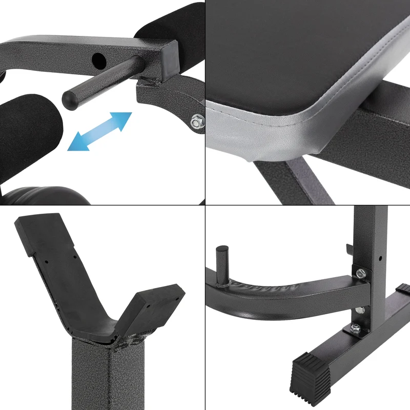 B-Ware Multifunktion Hantelbank mit Ablage anthrazit aus Metall bis 255 kg