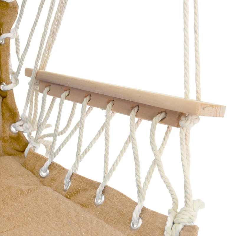 Hängesessel mit Sitzkissen 45x100x46 cm Terra Cotta aus Baumwolle und Holz bis 120 kg