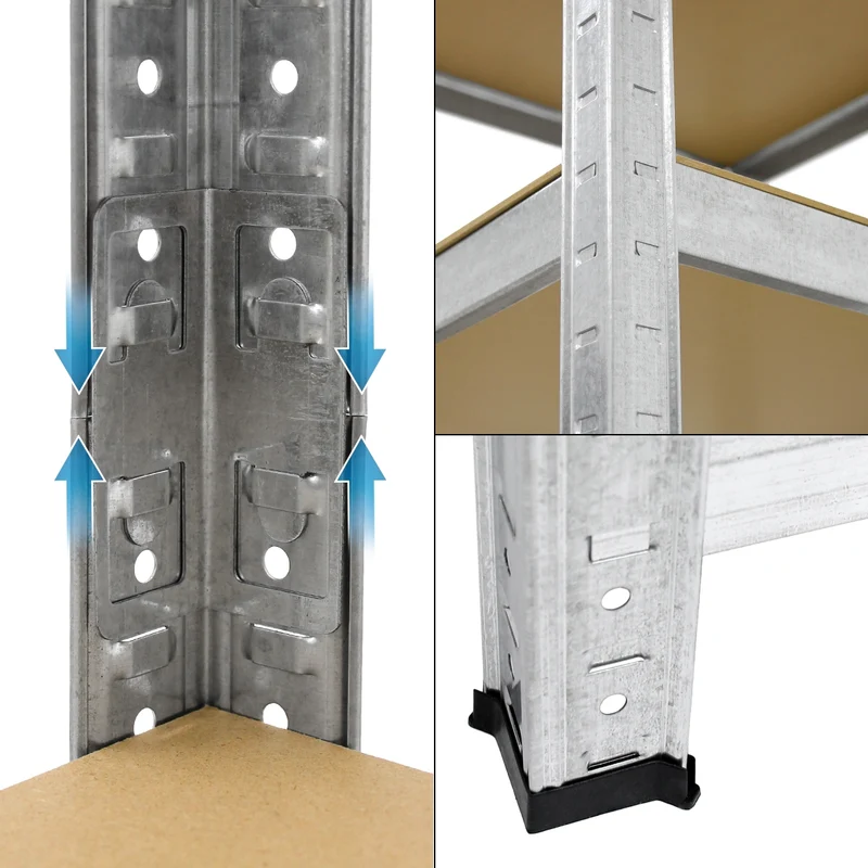 Regalsystem 3er Set belastbar bis 750 kg aus Holz und Metall