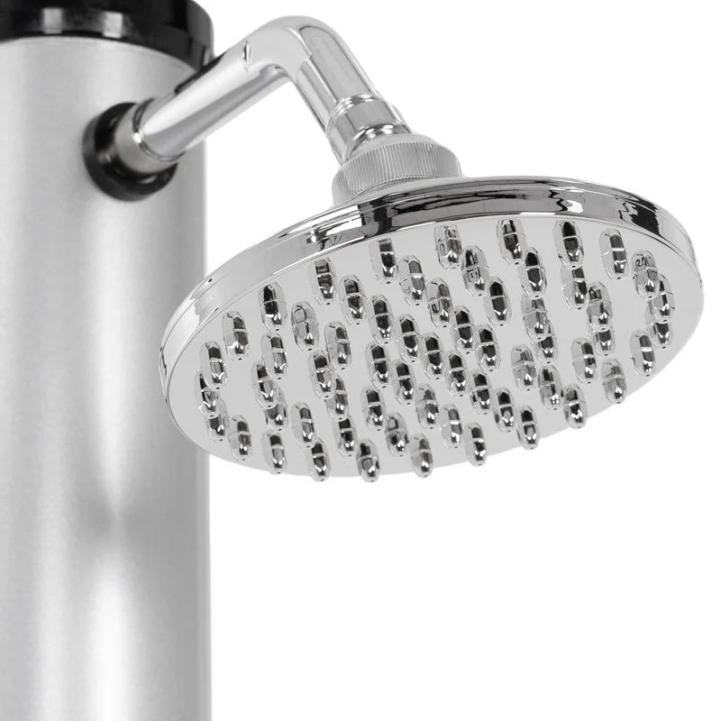 Solardusche 20L mit Fußdusche und Regenduschkopf 210 cm Silber/Schwarz ML-Design