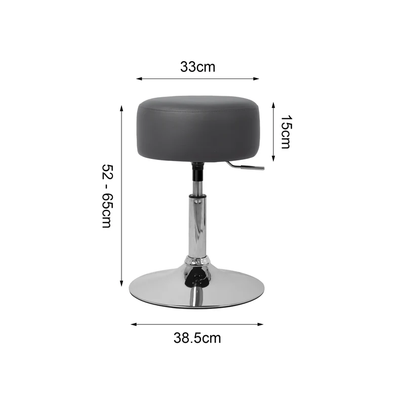 Sitzhocker Ø 33 cm Grau aus verchromter Stahl ML-Design
