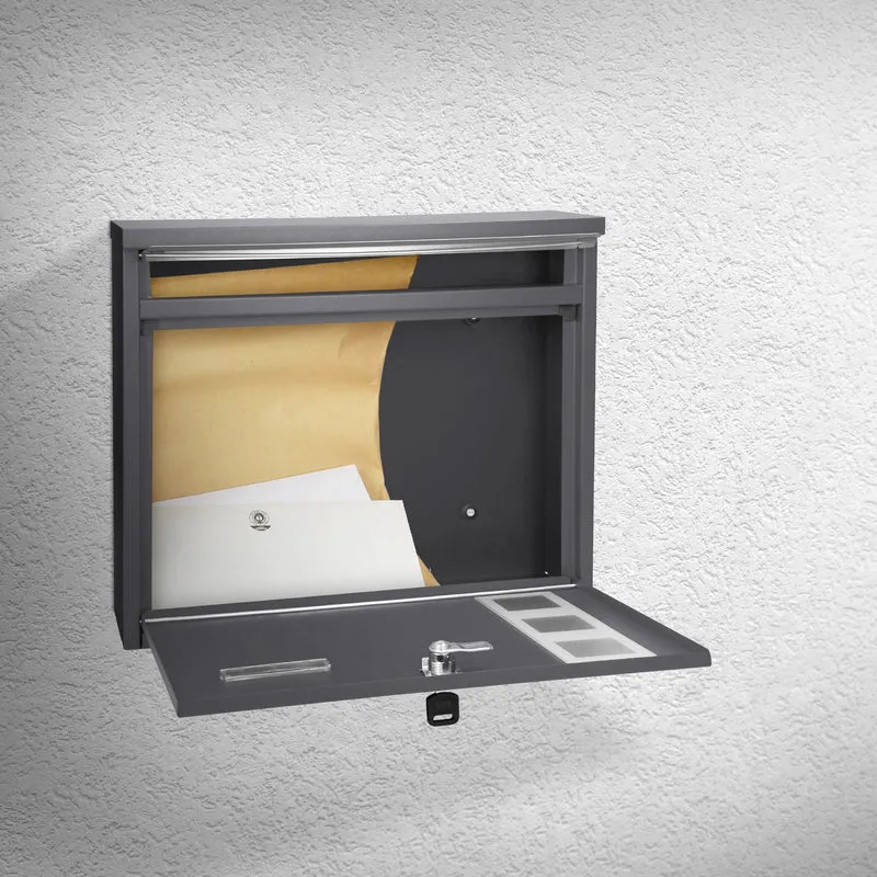 B-Ware Briefkasten 36x31,5x11,5 cm Anthrazit aus Edelstahl ML-Designl