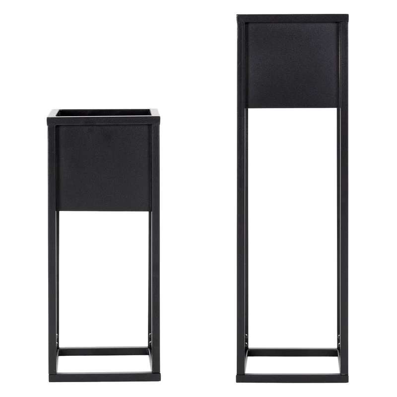 B-Ware Blumenständer 2er Set Schwarz aus Metall ML-Design