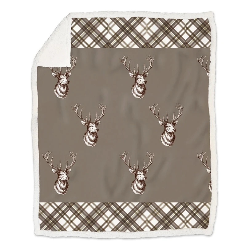 Plaid Morbidotto in MicroPile Fantasia Cervo - Trofeo
