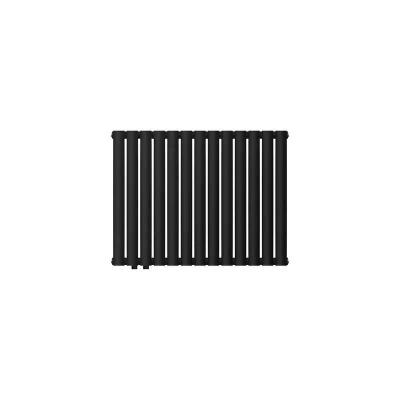 Badheizkörper Doppellagig Horizontal 600x780 mm Schwarz matt mit Seitenanschluss LuxeBath