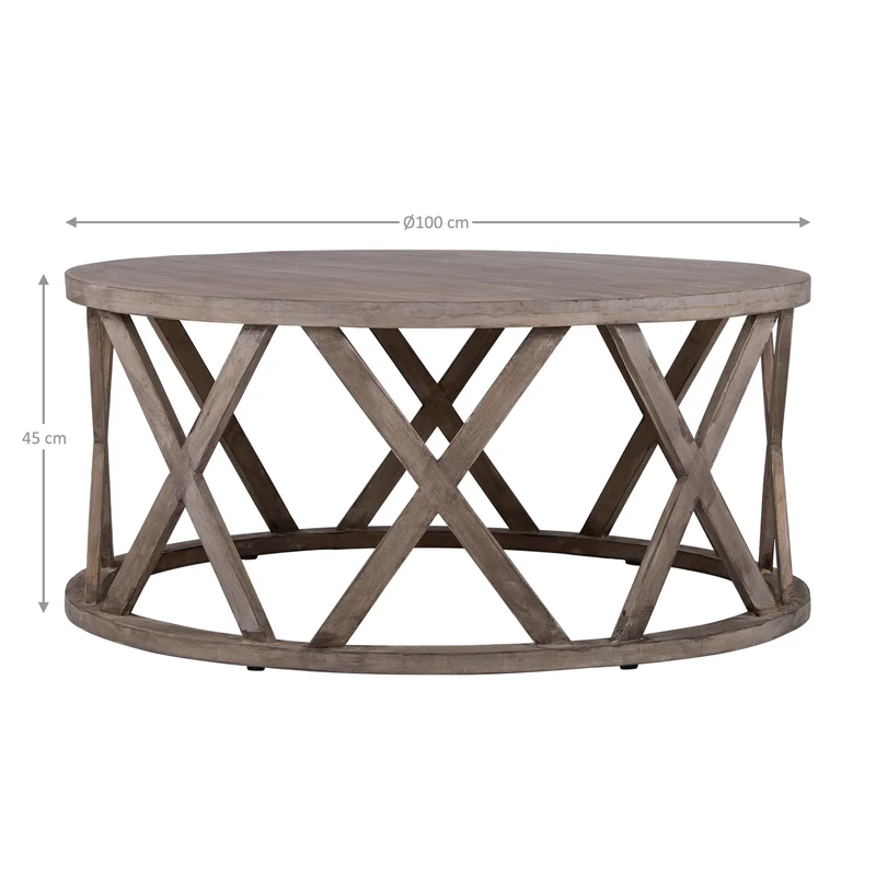 B-Ware Couchtisch Ø 100x45 cm Braun aus Mangoholz WOMO-Design