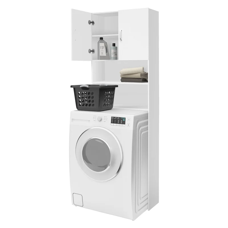B-Ware Waschmaschinenschrank mit zwei Türen 190x63 cm Weiß