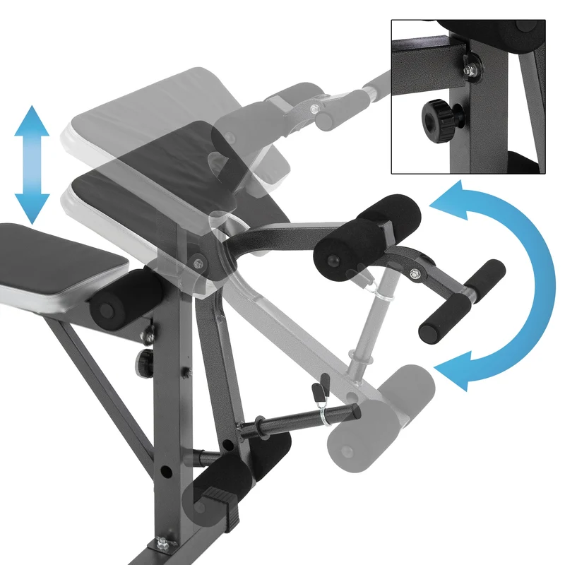 Multifunktion Hantelbank mit Ablage anthrazit aus Metall bis 255 kg