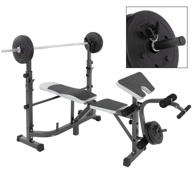 Multifunktion Hantelbank mit Ablage anthrazit aus Metall bis 255 kg