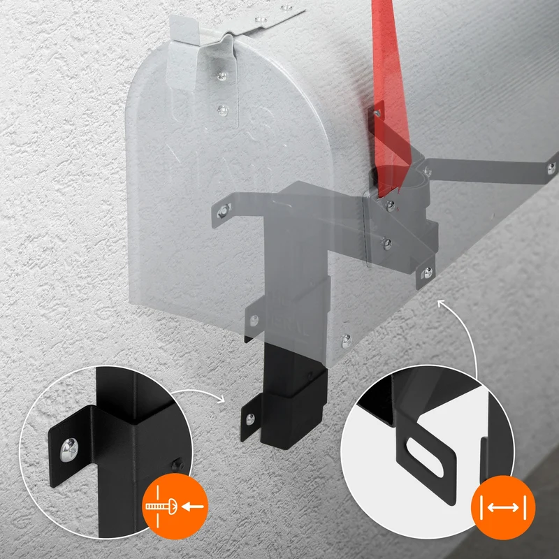 Wandhalterung Ständerhalterung für US Mailbox Schwarz aus Metall ML-Design