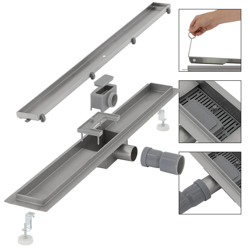 ML-Design Duschrinne befliesbar 80cm Silber aus Edelstahl