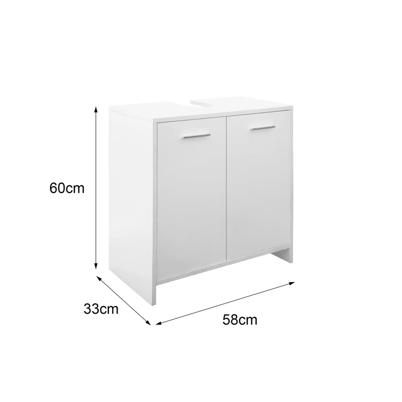 B-Ware Waschbeckenunterschrank Weiß 58x60x33 cm aus MDF ML-Design