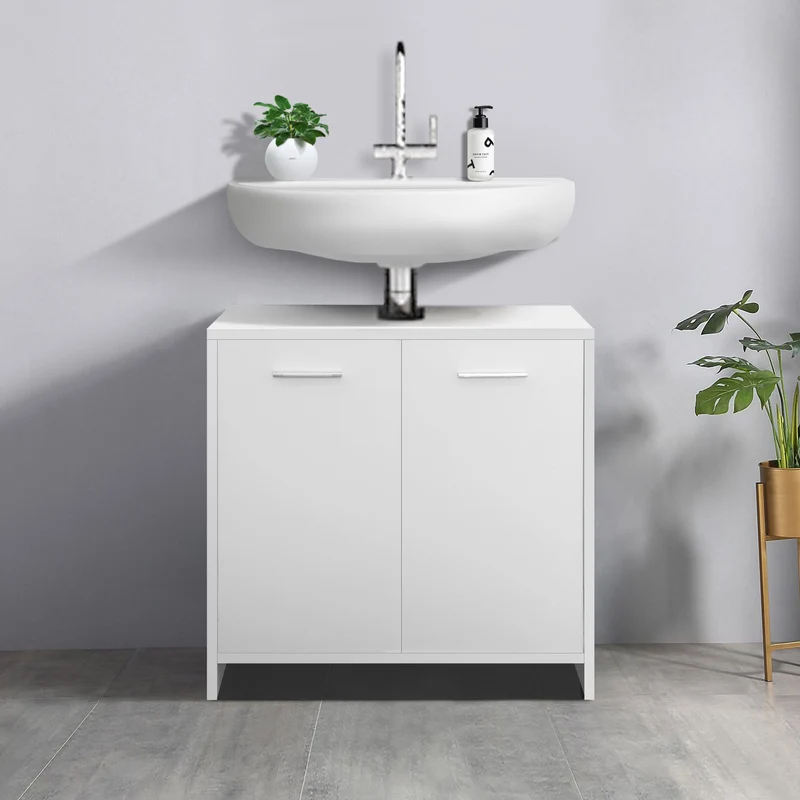 B-Ware Waschbeckenunterschrank Weiß 58x60x33 cm aus MDF ML-Design