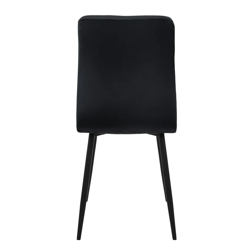 B-Ware Esszimmerstuhl 4er Set Quadrat Steppung Schwarz Samtbezug mit Metallbeinen inkl. Montagematerial ML-Design