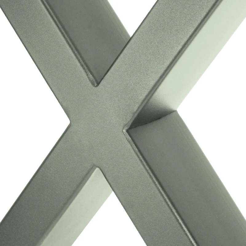 Tischbeine Tischgestell 2er Set X-Design 60 x 72 cm Steingrau aus Stahl ML-Design