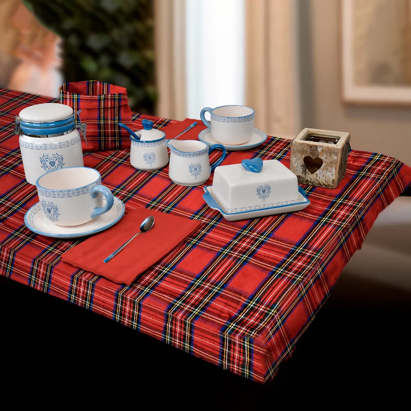 Tovaglia in Puro Cotone Fantasia Scozzese - Tartan