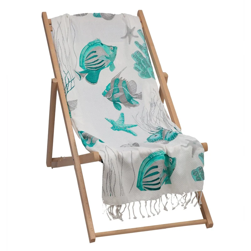 Telo Mare in Fouta di Cotone Fantasia Stampata - Caraibes
