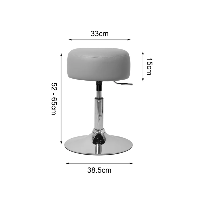 2er Set Sitzhocker Ø 33 cm Hellgrau aus verchromter Stahl ML-Design