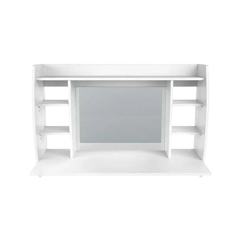 Wandschminktisch mit Spiegel 110x75x48,5 cm Weiß aus MDF inkl. Hocker ML-Design