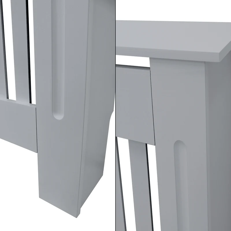 B-Ware Heizkörperverkleidung 152x19x82 cm Landhaus Grau aus MDF ML-Design