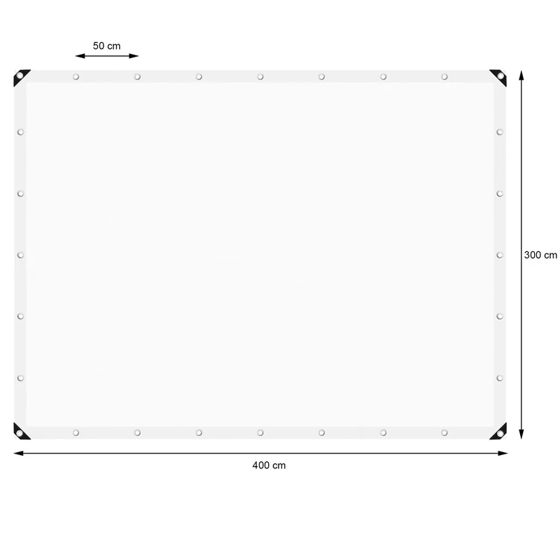 Abdeckplane Gewebeplane mit Ösen 3x4 m 180g/m² in Weiß aus PE