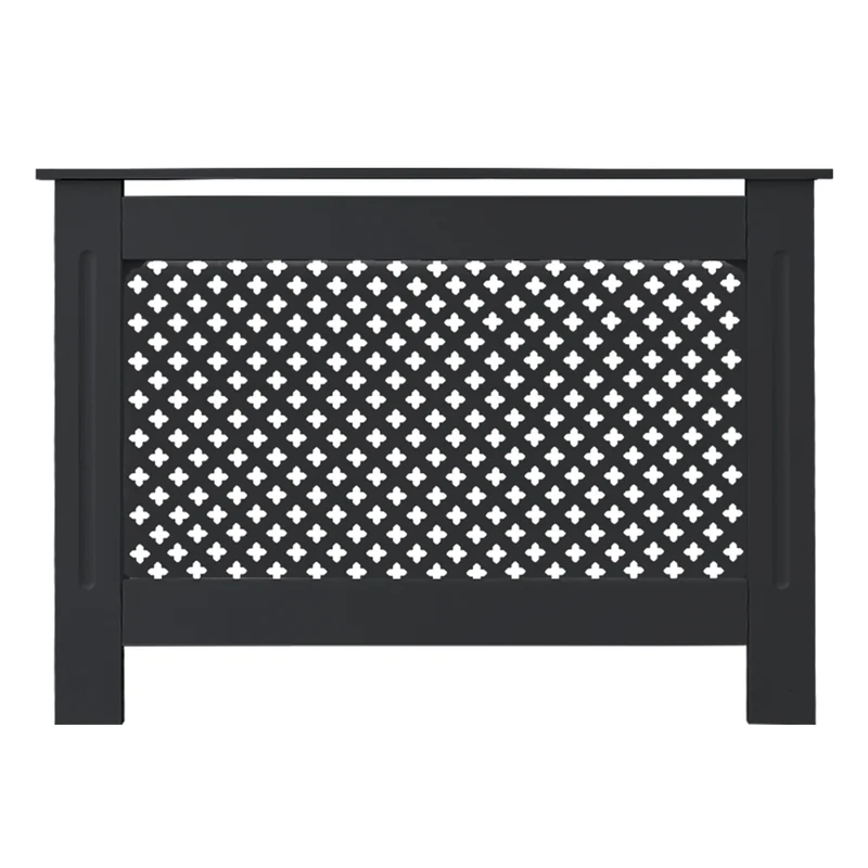 B-Ware Heizkörperverkleidung 112x19x82 cm Raute Anthrazit aus MDF ML-Design