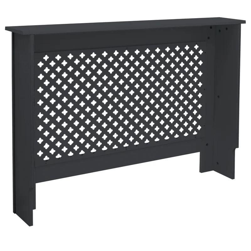 B-Ware Heizkörperverkleidung 112x19x82 cm Raute Anthrazit aus MDF ML-Design