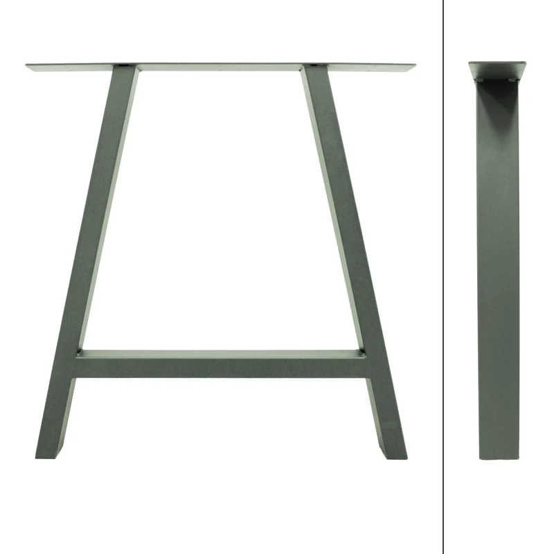 Tischbeine Tischgestell 2er Set A-Design 70 x 72 cm Steingrau aus Stahl ML-Design