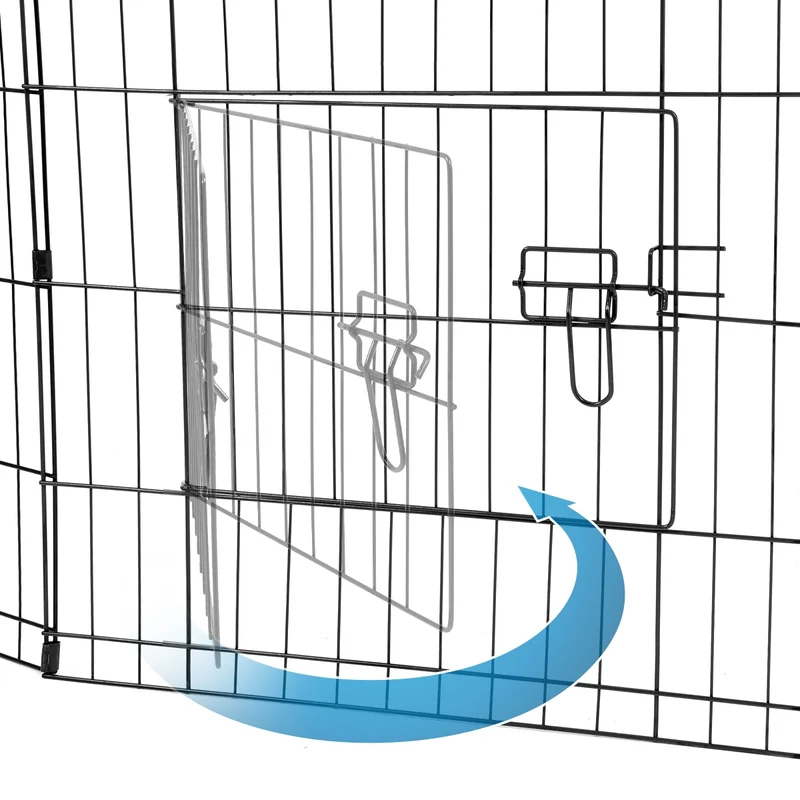 Freilaufgehege aus 8 Gittern für Kleintiere 124x76x124 cm aus Metall pulverbeschichtet