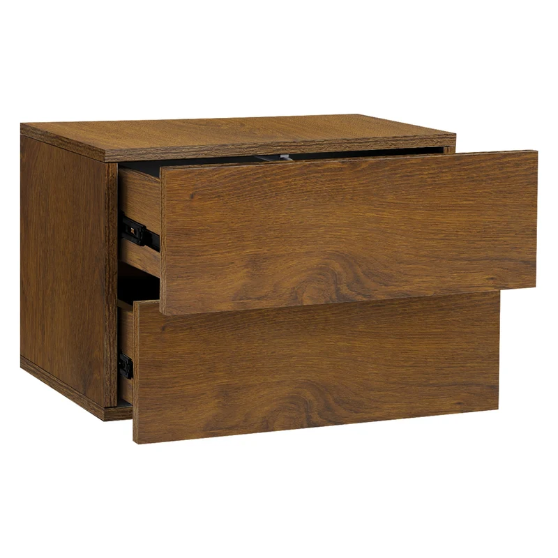 Nachttisch mit zwei Schubladen 42x29x30 cm Walnuss ML-Design