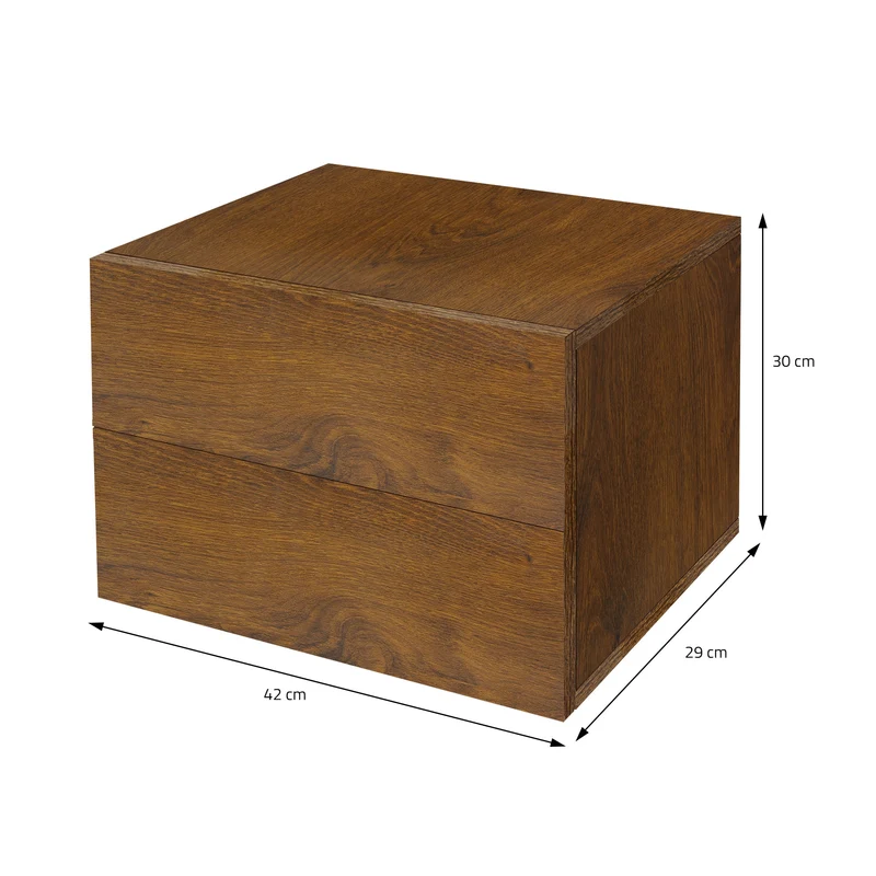 Nachttisch mit zwei Schubladen 42x29x30 cm Walnuss ML-Design