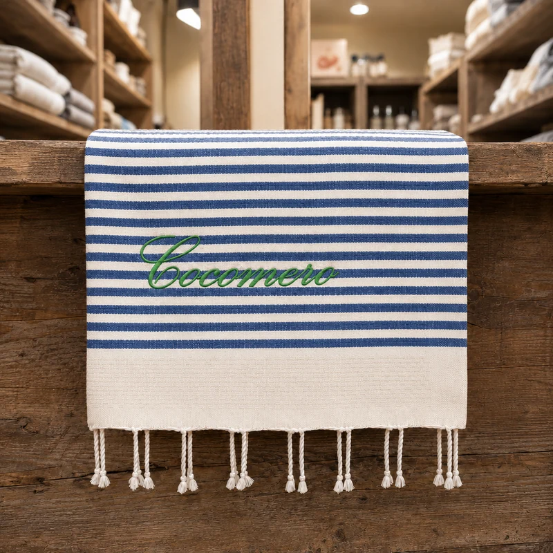 Telo Mare in Fouta di Puro Cotone a Righe Larghe - Alma