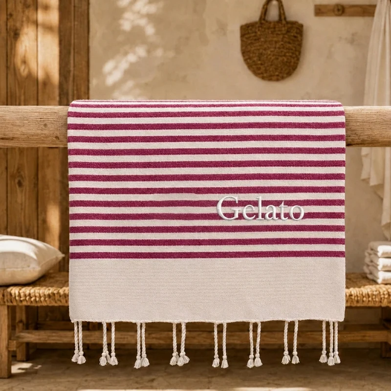 Telo Mare in Fouta di Puro Cotone a Righe Larghe - Alma