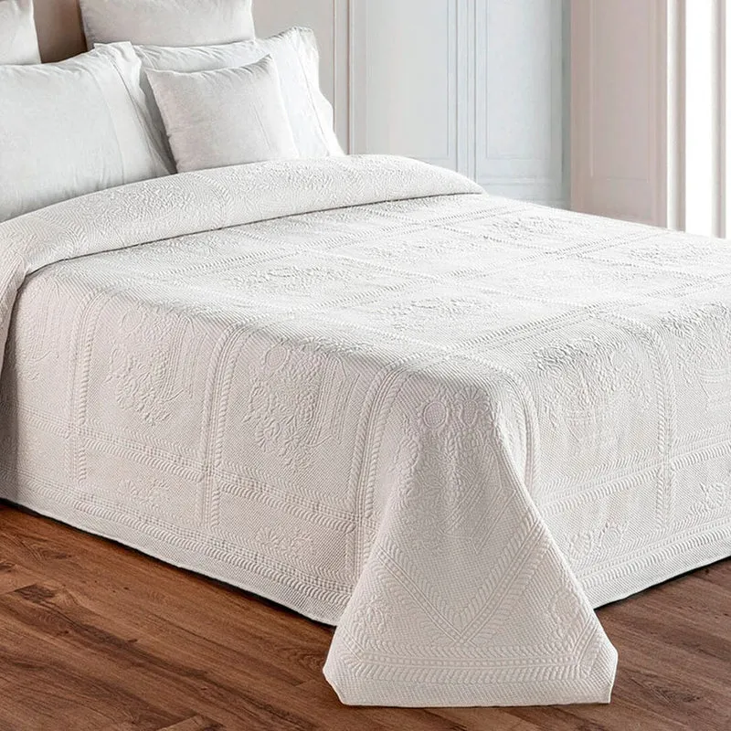 Copriletto in Piquet di Cotone con Fantasia Lavorazione Jacquard - Botticelli