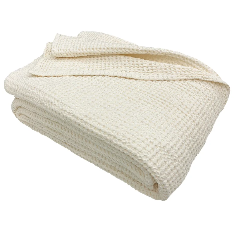 Copriletto in Cotone a Nido d'Ape StoneWashed No Stiro - Anthony