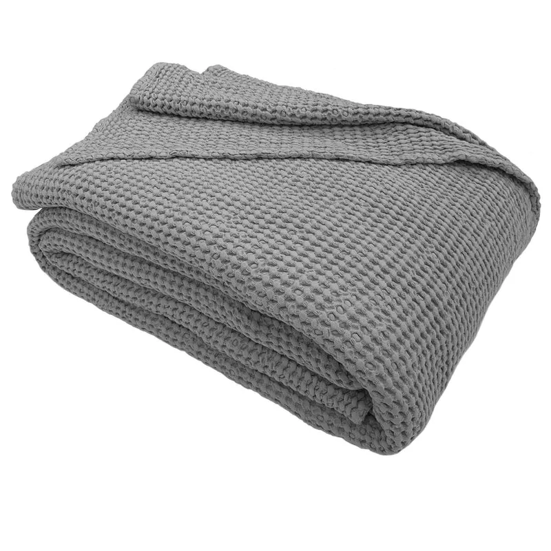 Copriletto in Cotone a Nido d'Ape StoneWashed No Stiro - Anthony