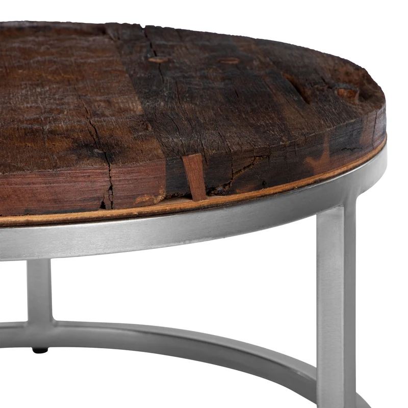 Couchtisch Ø 70x35 cm Natur aus Akazienholz WOMO-Design