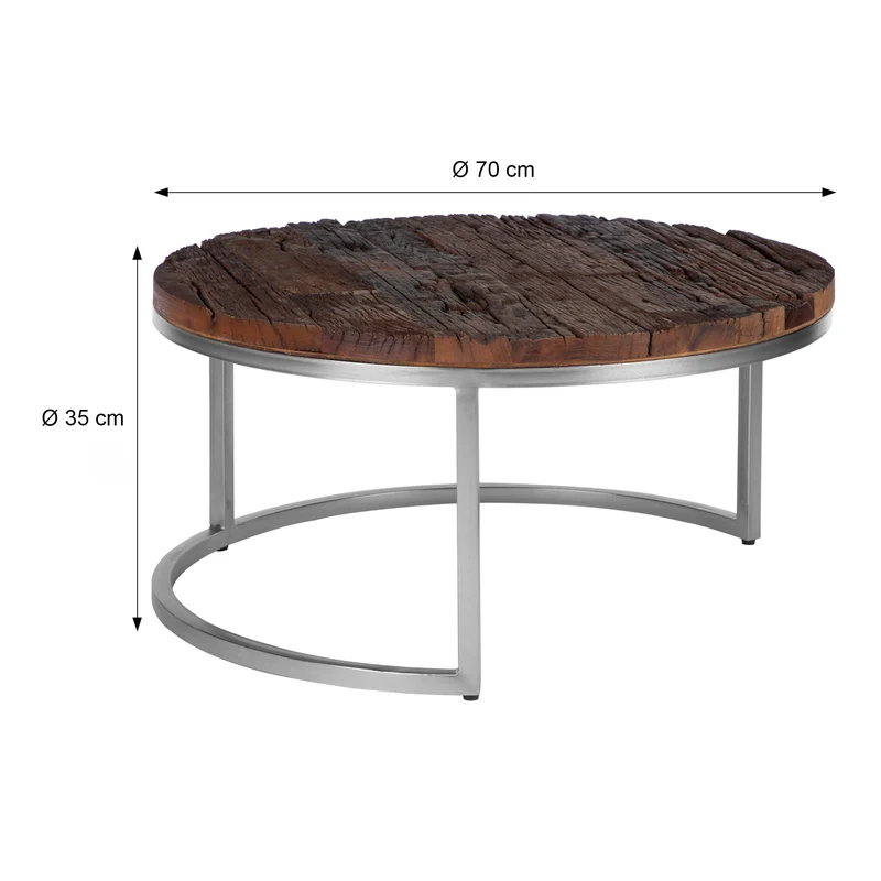 Couchtisch Ø 70x35 cm Natur aus Akazienholz WOMO-Design