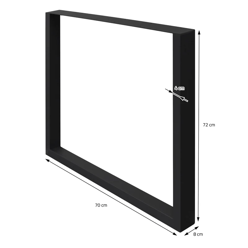 B-Ware Tischbeine 2er Set 70x72 cm Schwarz aus Stahl